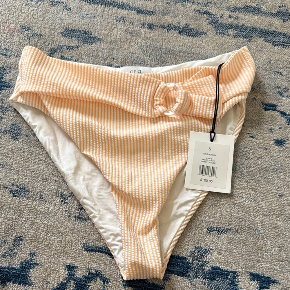 Onia Peach High-Waisted Bikini Bottoms